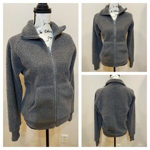 CVG Constantly Varied Gear Fleece Zip Jacket Velour Lining Pockets Small Gray